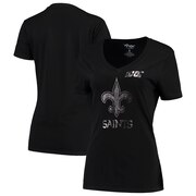 Add New Orleans Saints G-III 4Her by Carl Banks Women's NFL 100th Season Fair Catch V-Neck T-Shirt - Black To Your NFL Collection