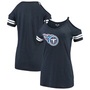 Add Tennessee Titans New Era Women's Varsity Cold Shoulder T-Shirt - Navy To Your NFL Collection