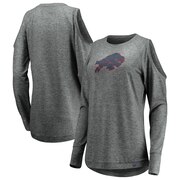 Add Buffalo Bills Fanatics Branded Women's Team Ambition Cold Shoulder Long Sleeve T-Shirt – Gray To Your NFL Collection