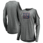 Add New York Giants Fanatics Branded Women's Team Ambition Cold Shoulder Long Sleeve T-Shirt – Gray To Your NFL Collection
