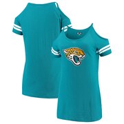 Add Jacksonville Jaguars New Era Women's Varsity Cold Shoulder T-Shirt - Teal To Your NFL Collection