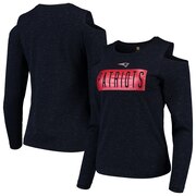 Add New England Patriots Junior's Kicker Cold Shoulder Long Sleeve T-Shirt – Navy To Your NFL Collection