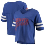 Add Denver Broncos Junk Food Women's Football Half-Sleeve V-Neck T-Shirt - Royal To Your NFL Collection