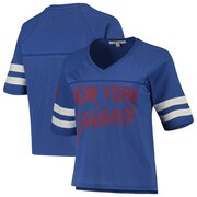 Add New York Giants Junk Food Women's Football Half-Sleeve V-Neck T-Shirt - Royal To Your NFL Collection