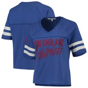 Add New England Patriots Junk Food Women's Football Half-Sleeve V-Neck T-Shirt - Royal To Your NFL Collection