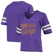 Add Minnesota Vikings Junk Food Women's Football Half-Sleeve V-Neck T-Shirt - Purple To Your NFL Collection