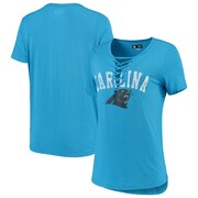 Add Carolina Panthers New Era Women's Athletic Lace-Up T-Shirt - Blue To Your NFL Collection