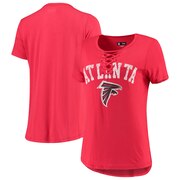 Add Atlanta Falcons New Era Women's Athletic Lace-Up T-Shirt - Red To Your NFL Collection