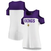 Add Minnesota Vikings Majestic Women's Pure Dedication Open Shoulder T-Shirt – White/Purple To Your NFL Collection