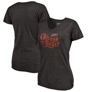 Add Chicago Bears NFL Pro Line by Fanatics Branded Women's 100th Season Retro Tri-Blend V-Neck T-Shirt - Heathered Black To Your NFL Collection