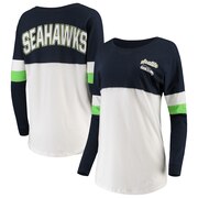 Add Seattle Seahawks New Era Women's Athletic Varsity Long Sleeve T-Shirt - Navy/White To Your NFL Collection