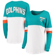 Add Miami Dolphins New Era Women's Athletic Varsity Long Sleeve T-Shirt - Aqua/White To Your NFL Collection