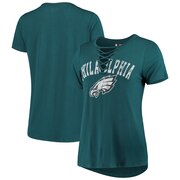 Add Philadelphia Eagles New Era Women's Athletic Lace-Up T-Shirt - Midnight Green To Your NFL Collection