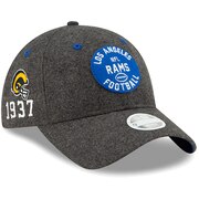 Add Los Angeles Rams New Era Women's 2019 NFL Sideline Home Official Helmet Logo 9TWENTY 1930s Adjustable Hat – Heather Charcoal To Your NFL Collection