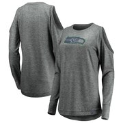 Add Seattle Seahawks Fanatics Branded Women's Team Ambition Cold Shoulder Long Sleeve T-Shirt – Gray To Your NFL Collection