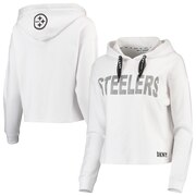 Add Pittsburgh Steelers DKNY Sport Women's Maddie Crop Pullover Hoodie - White To Your NFL Collection