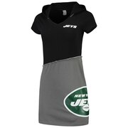 New York Jets Refried Tees Women's Hooded Mini Dress - Black/Gray