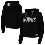 Add Cleveland Browns DKNY Sport Women's Maddie Crop Pullover Hoodie - Black To Your NFL Collection