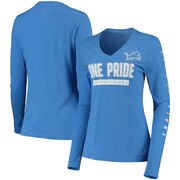 Add Detroit Lions Fanatics Branded Women's Team Slogan Long Sleeve V-Neck T-Shirt - Blue To Your NFL Collection