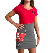 Add Tampa Bay Buccaneers Refried Tees Women's Hooded Mini Dress - Red/Pewter To Your NFL Collection