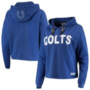 Add Indianapolis Colts DKNY Sport Women's Maddie Crop Pullover Hoodie - Royal To Your NFL Collection