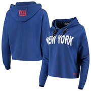 Add New York Giants DKNY Sport Women's Maddie Crop Pullover Hoodie - Royal To Your NFL Collection