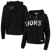 Add Detroit Lions DKNY Sport Women's Maddie Crop Pullover Hoodie - Black To Your NFL Collection