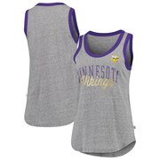 Add Minnesota Vikings Touch by Alyssa Milano Women's Varsity Scoop Neck Tank Top – Heathered Gray To Your NFL Collection