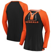 Add Cincinnati Bengals Fanatics Branded Women's Break Out Play Lace Up Raglan Long Sleeve T-Shirt - Black/Orange To Your NFL Collection