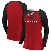 Add Atlanta Falcons Fanatics Branded Women's Break Out Play Lace Up Raglan Long Sleeve T-Shirt - Red/Black To Your NFL Collection