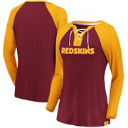 Add Washington Redskins Fanatics Branded Women's Break Out Play Lace Up Raglan Long Sleeve T-Shirt - Burgundy/Gold To Your NFL Collection