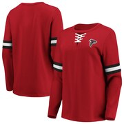 Add Atlanta Falcons Fanatics Branded Women's Lead Draft Lace-Up Pullover Fleece Sweatshirt - Red To Your NFL Collection