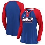 Add New York Giants Fanatics Branded Women's Break Out Play Lace Up Raglan Long Sleeve T-Shirt - Royal/Red To Your NFL Collection
