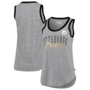 Add Pittsburgh Steelers Touch by Alyssa Milano Women's Varsity Scoop Neck Tank Top – Heathered Gray To Your NFL Collection