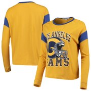 Add Los Angeles Rams Junk Food Women's Big Logo Long Sleeve T-Shirt - Gold To Your NFL Collection