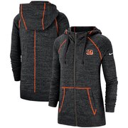 Add Cincinnati Bengals Nike Women's Gym Vintage Raglan Full-Zip Hoodie - Heathered Black To Your NFL Collection