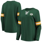 Add Green Bay Packers Fanatics Branded Women's Lead Draft Lace-Up Pullover Fleece Sweatshirt - Green To Your NFL Collection