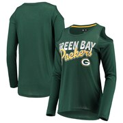 Add Green Bay Packers G-III 4Her by Carl Banks Women's Crackerjack Cold Shoulder Long Sleeve T-Shirt - Green To Your NFL Collection