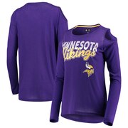 Add Minnesota Vikings G-III 4Her by Carl Banks Women's Crackerjack Cold Shoulder Long Sleeve T-Shirt - Purple To Your NFL Collection