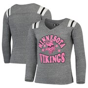 Add Minnesota Vikings New Era Girls Youth Total Touchdown V-Neck Long Sleeve T-Shirt - Heathered Gray To Your NFL Collection