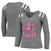 Order Philadelphia Eagles New Era Girls Youth Total Touchdown V-Neck Long Sleeve T-Shirt - Heathered Gray at low prices.