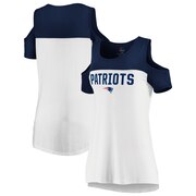 Add New England Patriots Majestic Women's Pure Dedication Open Shoulder T-Shirt – White/Navy To Your NFL Collection