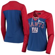 Add New York Giants G-III 4Her by Carl Banks Women's Laces Out Long Sleeve T-Shirt – Royal/Red To Your NFL Collection