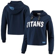 Add Tennessee Titans DKNY Sport Women's Maddie Crop Pullover Hoodie - Navy To Your NFL Collection