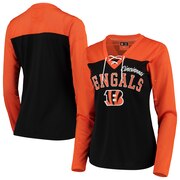 Add Cincinnati Bengals G-III 4Her by Carl Banks Women's Laces Out Long Sleeve T-Shirt – Black/Orange To Your NFL Collection