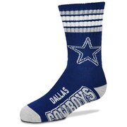 Add Dallas Cowboys For Bare Feet Youth 4-Stripe Deuce Quarter-Length Socks To Your NFL Collection