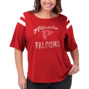 Add Atlanta Falcons Touch by Alyssa Milano Women's Plus Size Curve Touchdown 3/4-Sleeve T-Shirt - Red To Your NFL Collection