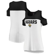 Add Jacksonville Jaguars Majestic Women's Pure Dedication Open Shoulder T-Shirt – White/Black To Your NFL Collection