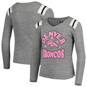 Order Denver Broncos New Era Girls Youth Total Touchdown V-Neck Long Sleeve T-Shirt - Heathered Gray at low prices.