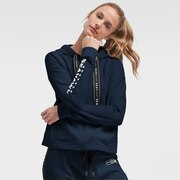 Add Seattle Seahawks DKNY Sport Women's Zoey Crop Full-Zip Hoodie - College Navy To Your NFL Collection